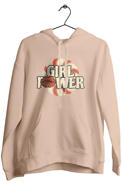 Женское худи с принтом Girl Power. Girl power, девушки, девушки могут, женская сила, женщины, лозунг, независимость, сила, феминизм. 2070702