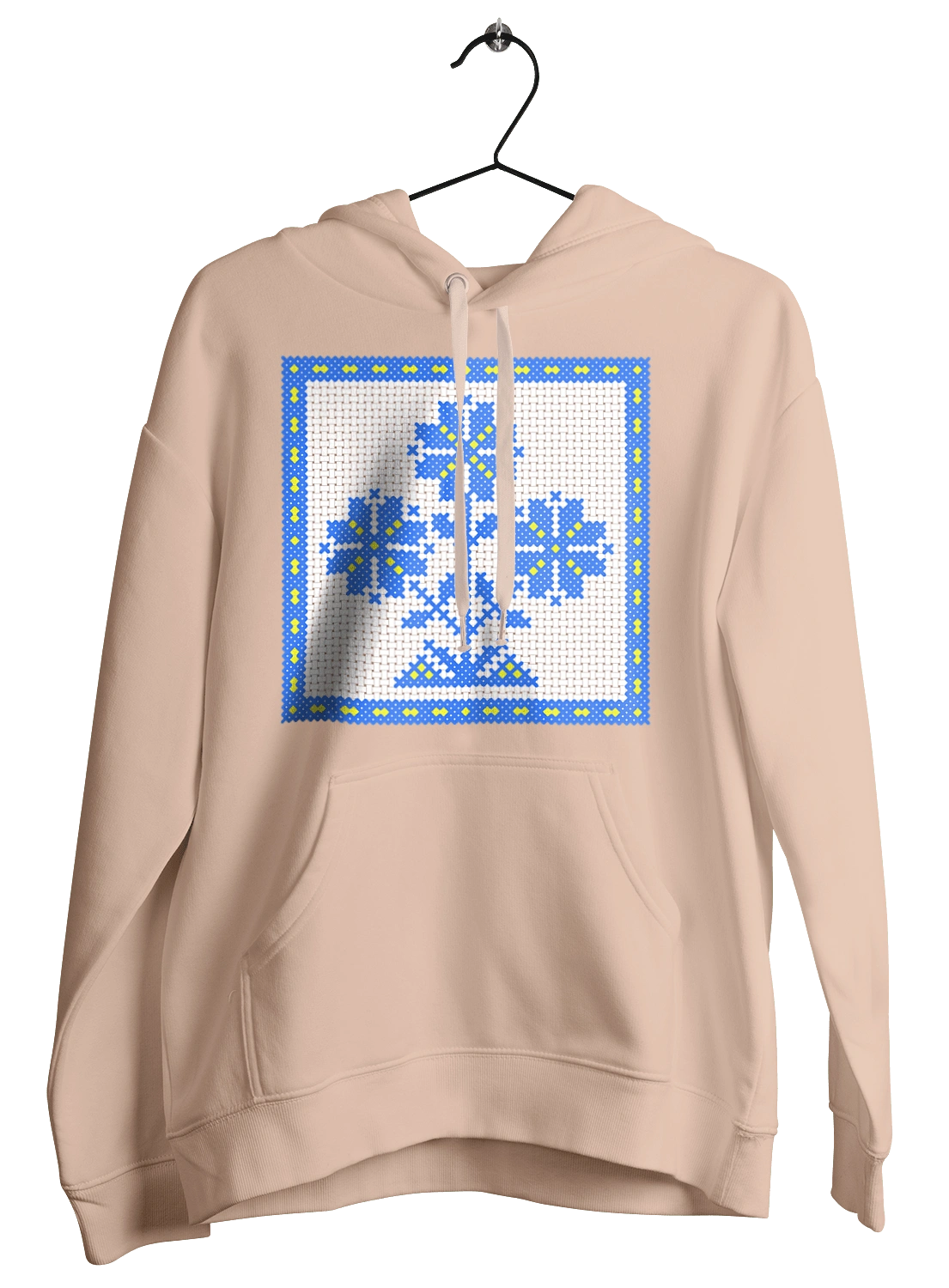 Yellow blue embroidery flowers