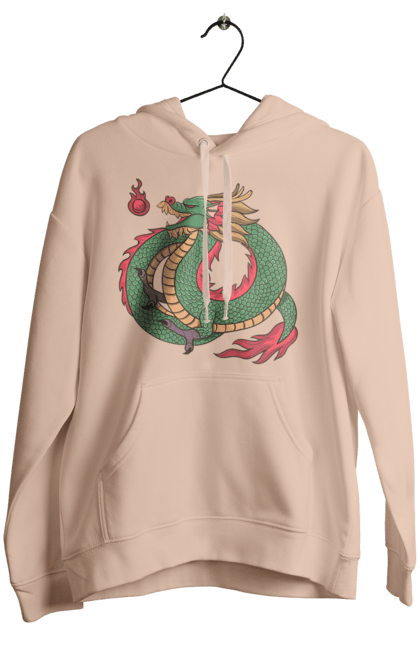 Women's hoodie with prints The Dragon. Animal, chinese dragon, dragon, green dragon, symbol. 2070702