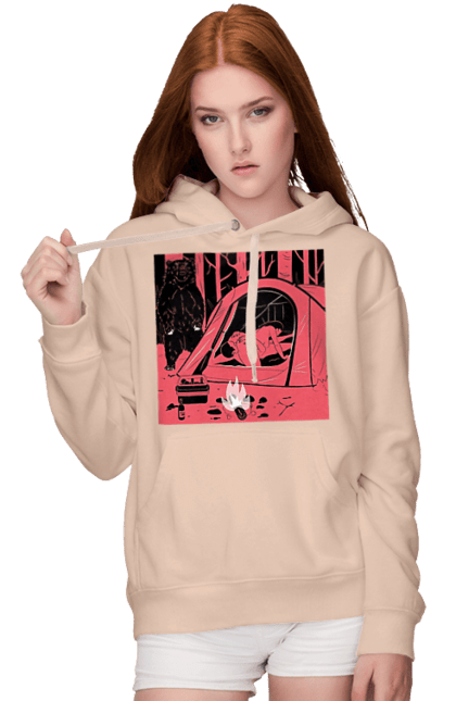 Women`s hoodie with prints 69 In The Tent. 69, bear, forest, sex, tent. 2070702