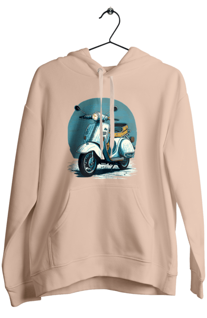 Жіноче худі з принтом "Мопед". Відпочинок, літо, мопед, скутер, швидкість. 2070702