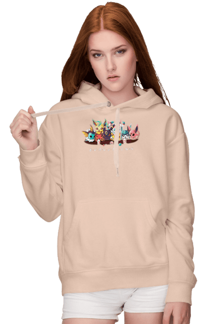 Women`s hoodie with prints Evolution Pokemon. Anime, for children, game, manga, pocket monster, pokemon, to catch pokemon, video game, video game heroes. 2070702