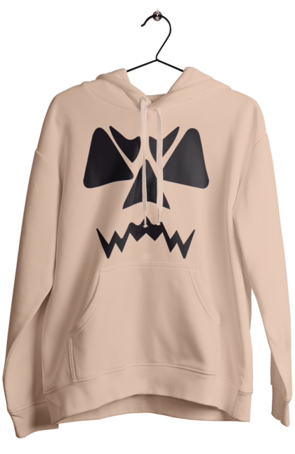 Women's hoodie with prints Halloween pumpkin face. Costume, halloween, holiday, october, october 31, pumpkin, scary, sweets, trick or treat. 2070702