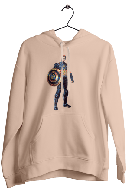 Жіноче худі з принтом "Капітан Україна Зеленський арт". Володимир зеленський, зеленський, капітан америка, капітан україна, україна. 2070702