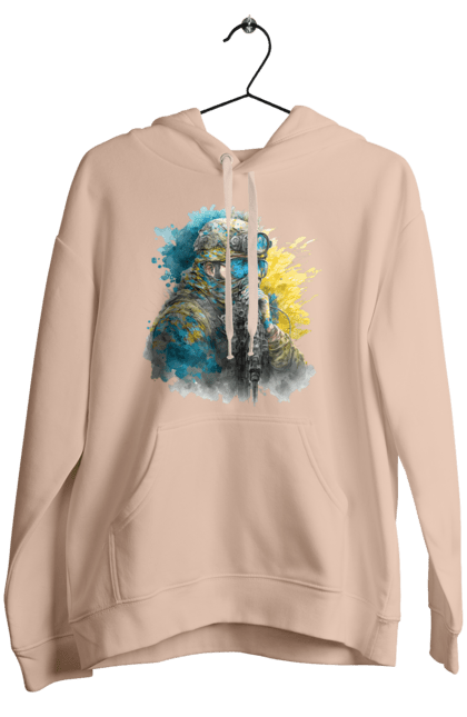 Жіноче худі з принтом "Снайпер ЗСУ". Армія, зсу, прапор україни, символи україни, снайпер, солдат, україна. 2070702