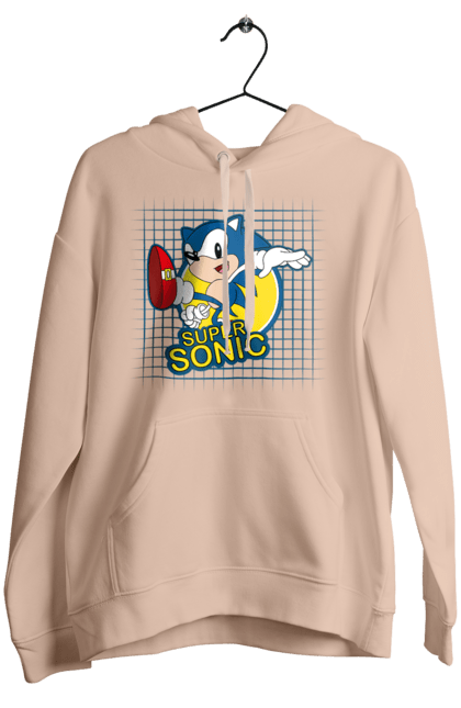 Жіноче худі з принтом "Сонік". Sega, sonic, sonic the hedgehog, відеогра, комікс, мульстеріал, сонік, талисман. 2070702