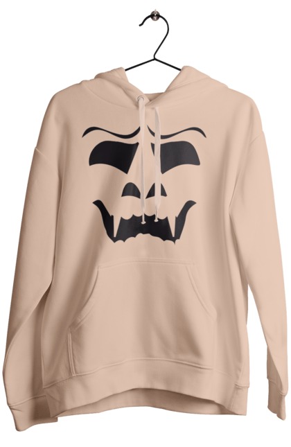 Women's hoodie with prints Halloween pumpkin face. Costume, halloween, holiday, october, october 31, pumpkin, scary, sweets, trick or treat. 2070702