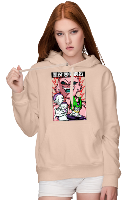 Women's hoodie with prints Dragon Ball Majin Buu. Anime, antagonist, dragon ball, majin buu, manga, tv series. 2070702