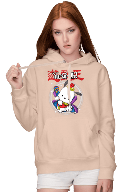 Women's hoodie with prints Yu Gi Oh! Pochacco. Brand, character, hello kitty, pochacco, yu gi oh, yugio. 2070702