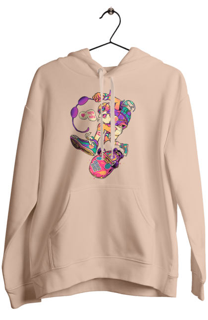 Women`s hoodie with prints Grandfather on the wave. Age, be young, chase, cool grandfather, drive, fire, grandfather and skate, play, sport, youth at heart. 2070702