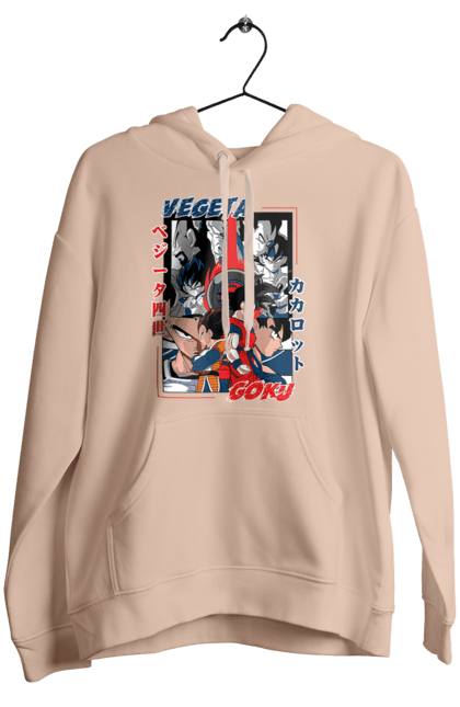 Women's hoodie with prints Dragon Ball. Anime, dragon ball, goku, manga, tv series, vegeta. 2070702