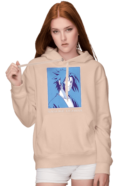 Women's hoodie with prints Naruto Sasuke Uchiha. Anime, manga, naruto, sasuke, sasuke uchiha, team 7, team number 7, uchiha. 2070702