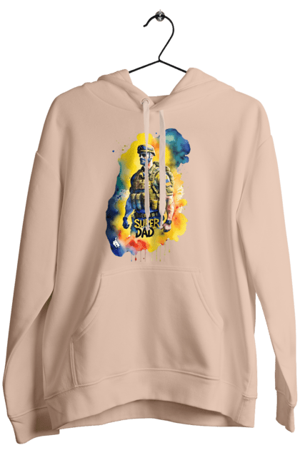 Жіноче худі з принтом "Супер тато ЗСУ". День батька, день тата, зсу, люблю тата, супер, супер тато, супер тато зсу, тато, тато зсу, україна. 2070702