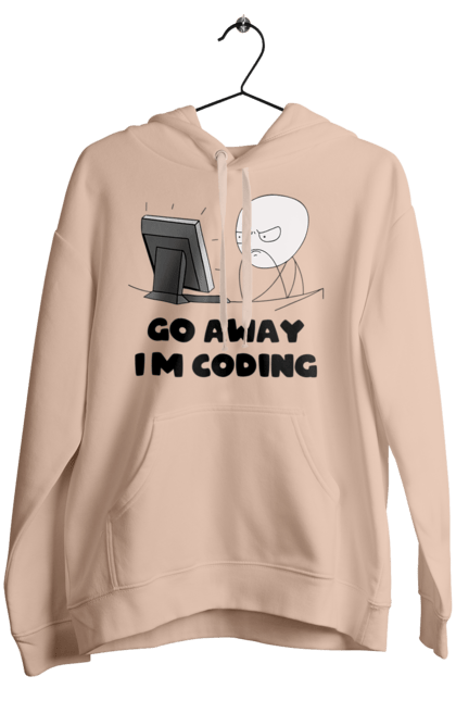 Women`s hoodie with prints Go away I`m coding. Code, developer, go away, i`m coding, it specialist, java, javascript, php, programmer, python. 2070702