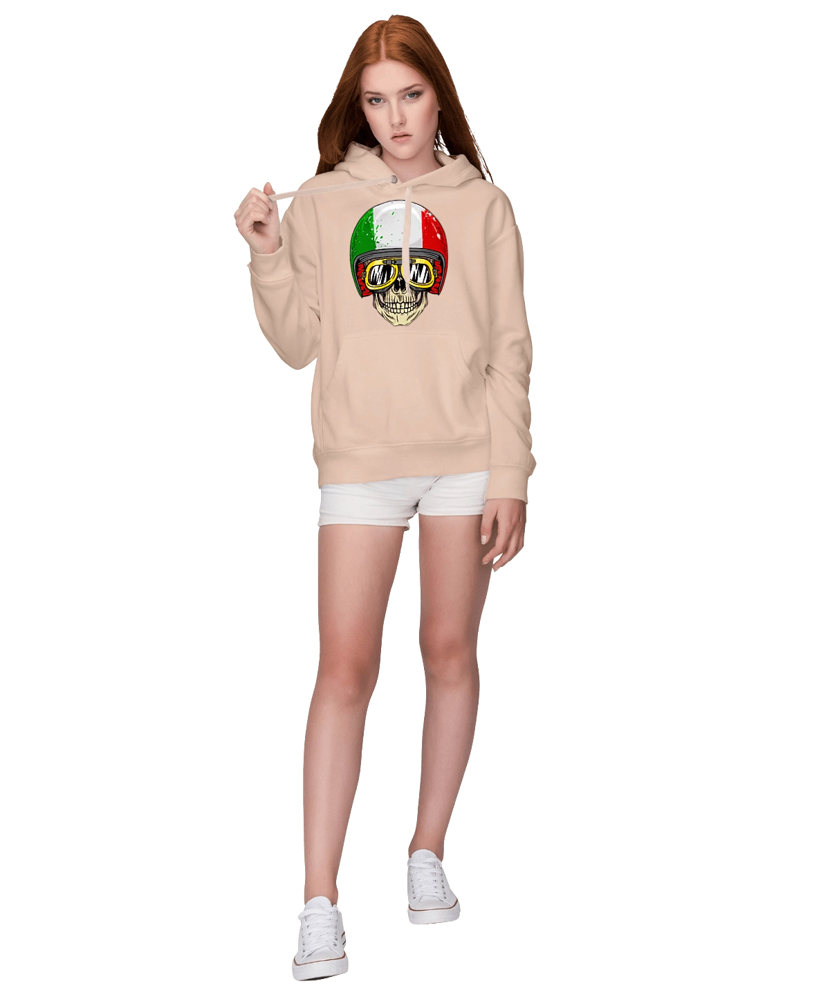 Skull in a motorcycle helmet