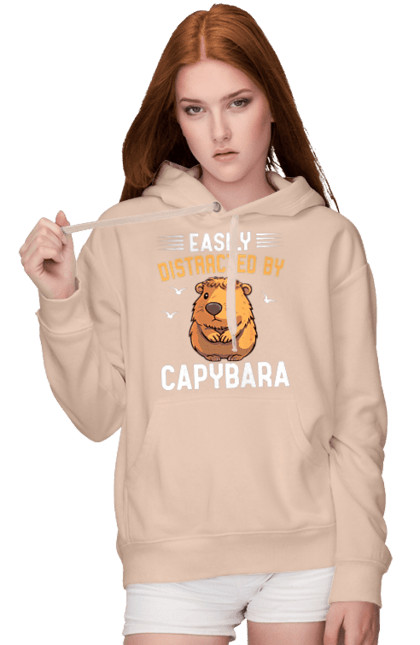 Women's hoodie with prints Capybara. Animal, capybara, rodent. 2070702