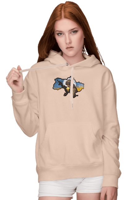 Women`s hoodie with prints Glory to the ZSU. Clear sky, free nation, freedom, glory to heroes, glory to ukraine, happy people, peace, ukraine, will. 2070702