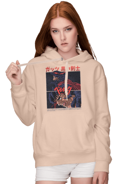 Women's hoodie with prints Berserk. Anime, berserk, griffith, guts, kentaro miura, manga. 2070702