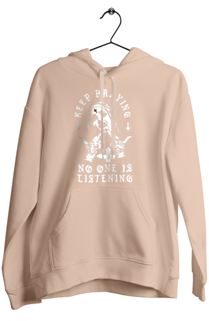 Women`s hoodie with prints Keep praying no one is listening. Cool, fak, fashionable, is listening, keep praying, no one, nun, stylish. 2070702