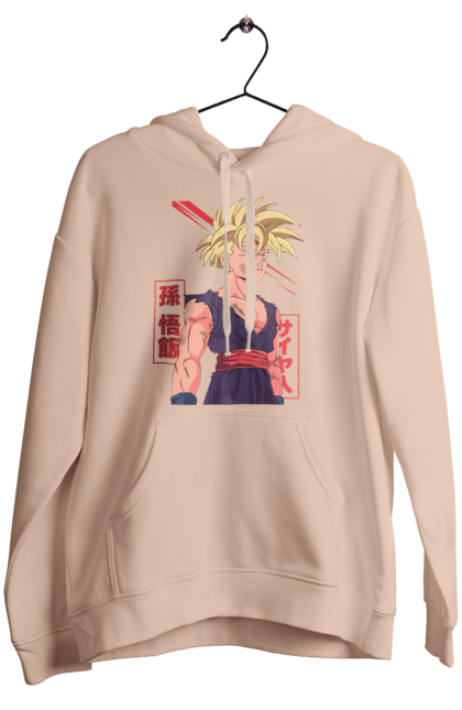 Women's hoodie with prints Dragon Ball Gohan. Anime, dragon ball, gohan, goku, manga, tv series, vegeta. 2070702