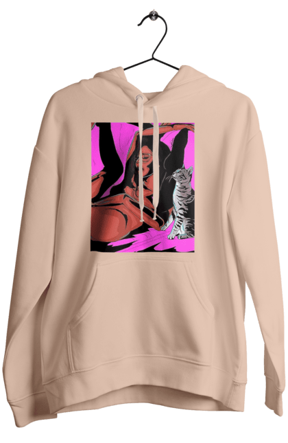 Women`s hoodie with prints Girl Gets Fun. Cat, naked, passion, satisfaction. 2070702