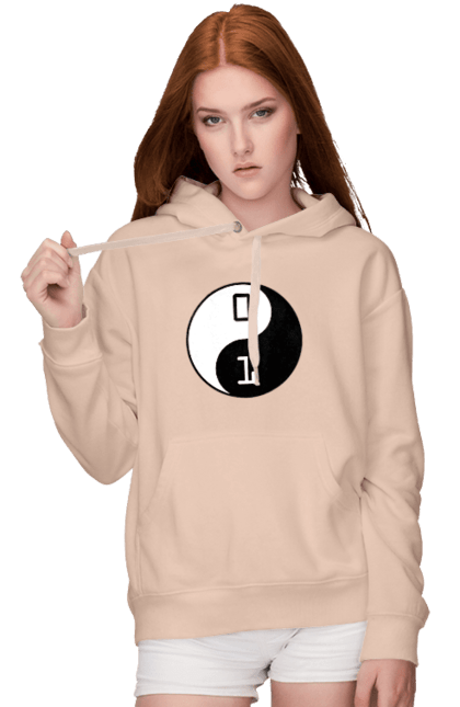 Жіноче худі з принтом "Інь Янь". Angular, c, css, html, it, javascript, jquery, php, python, react, svelt, vue, айтишник, айті, гумор, код, кодувати, прогер, програміст, програмісти, ти ж, ти ж програміст, тиж програміст. 2070702