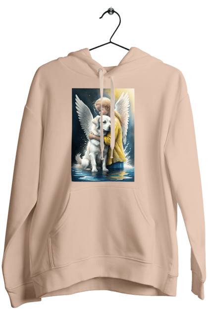 Жіноче худі з принтом "Дівчинка та собака ангел [память загиблим тваринам]". Дівчинка та собака, крим, нова каховка, память загиблим тваринам, собака ангел, україна, херсон. 2070702