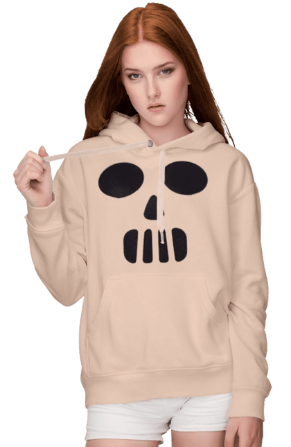 Women's hoodie with prints Halloween pumpkin face. Costume, halloween, holiday, october, october 31, pumpkin, scary, sweets, trick or treat. 2070702