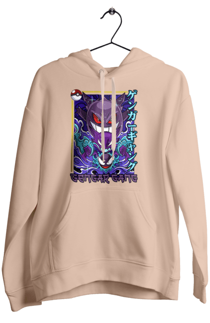 Women's hoodie with prints Pokemon Gengar. Anime, fushigibana, games, gengar, nintendo, pokemon, pokemon go. 2070702