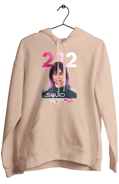 Women`s hoodie with prints Squid Game Kim Jun hee. 222, kim chun hee, kim jun hee, kim jun-hee, netflix, player 222, squid game, tv series. 2070702