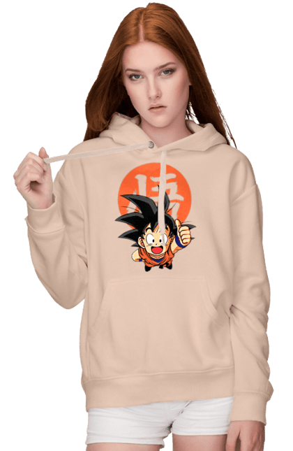 Женское худи с принтом Жемчуг дракона Сон Гоку. Anime, dragon ball, manga, son goku, tv series, аниме, гоку, жемчуг дракона, манга, сон гоку. 2070702