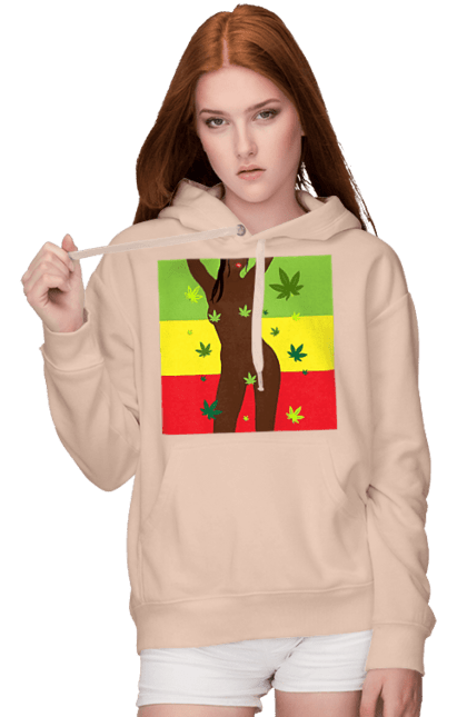 Women`s hoodie with prints Naked Girl And Hemp. Hemp, naked, smoke, tits. 2070702