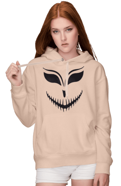 Women's hoodie with prints Halloween pumpkin face. Costume, halloween, holiday, october, october 31, pumpkin, scary, sweets, trick or treat. 2070702