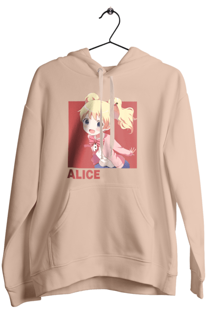 Women's hoodie with prints Kiniro Mosaic Alice Cartelet. Alice, alice cartelet, anime, gold mosaic, kiniro mosaic, kinmoza, manga. 2070702