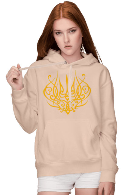 Women`s hoodie with prints Emblem of Ukraine. Герб, герб україни, доброго вечора, зсу, патріотична, прапор. 2070702