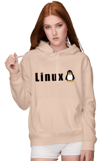 Жіноче худі з принтом "Linux". Linux, адміністратор, айті, айтішник, безкоштовна, безкоштовно, вільна, доступність, комерційна, незалежність, операційна система, ос, пінгвін, програміст, програмне забезпечення, свобода, сервер, сисадмін, система, системний адміністратор, софт, текст, чорний. 2070702