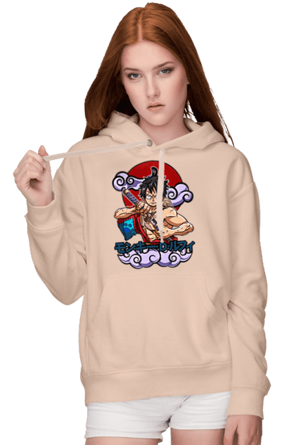 Women's hoodie with prints One Piece Luffy. Anime, luffy, manga, monkey de luffy, one piece, pirates. 2070702