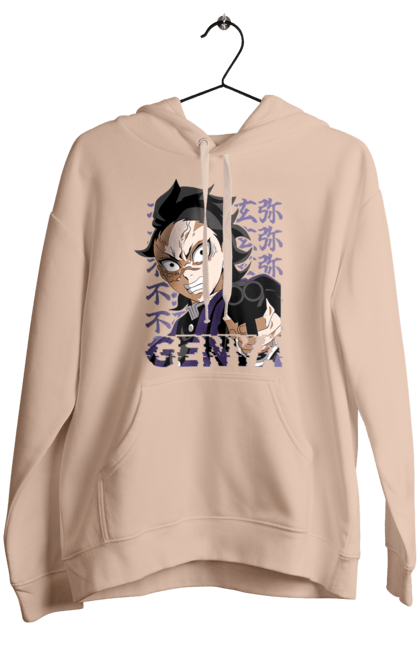 Women's hoodie with prints Demon Slayer Genya Shinazugawa. Anime, demon slayer, genya, genya shinazugawa, kimetsu no yaiba, manga, аниме, истребитель демонов, манга. 2070702