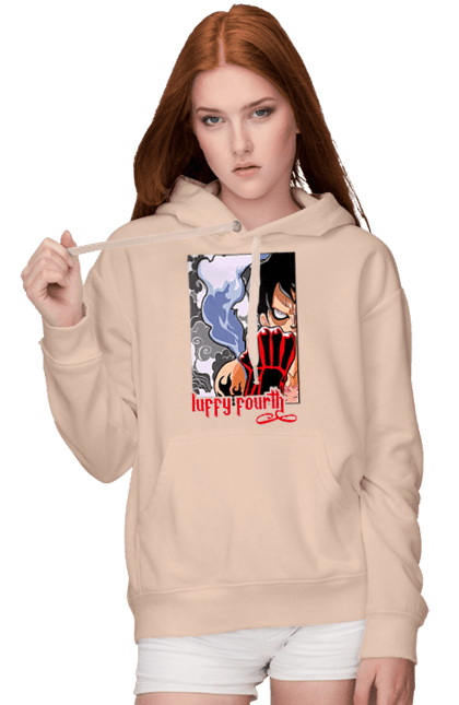 Women's hoodie with prints One Piece Luffy. Anime, luffy, manga, monkey de luffy, one piece, pirates. 2070702