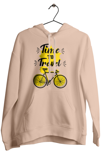 Women`s hoodie with prints Travel Time, Bicycle. Bicycle, time, travel. 2070702