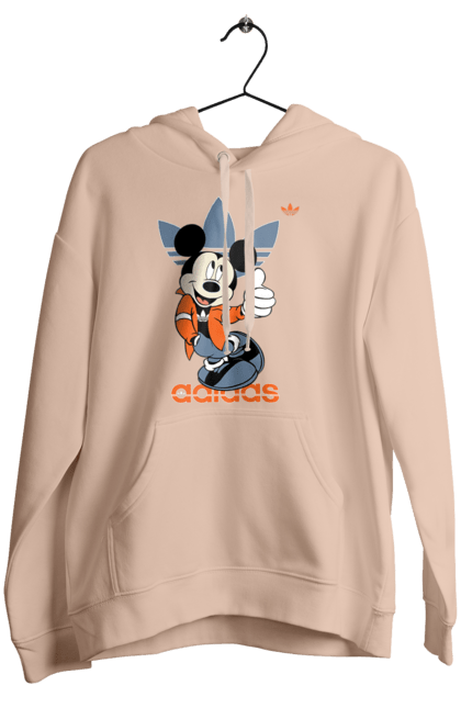 Жіноче худі з принтом "Adidas Міккі Маус". Adidas, mickey mouse, адідас, дісней, міккі, міккі маус, мультфільм. 2070702