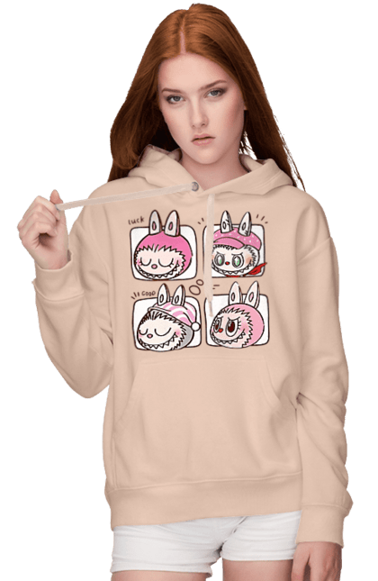 Women`s hoodie with prints Labubu. Labubu, toys, weird cute. 2070702
