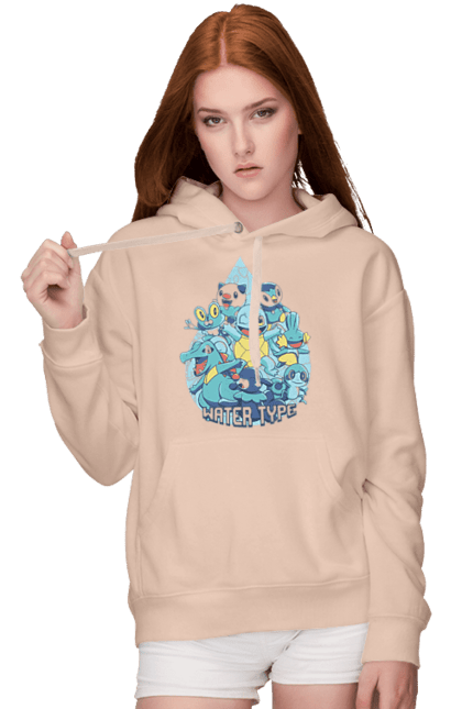 Women's hoodie with prints Pokemon Squirtle. Anime, games, nintendo, pokemon, pokemon go, squirtle. 2070702