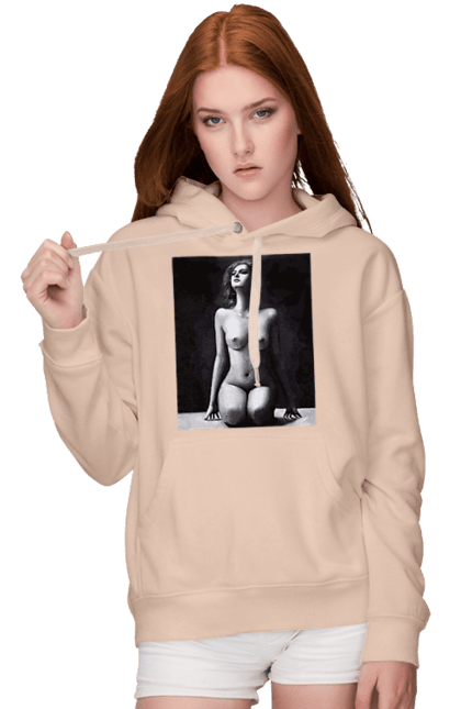 Жіноче худі з принтом "Краса тіла". Вигини жіночого тіла, грація тіла, груди, жіноче тіло, жіночі груди, краса тіла. 2070702