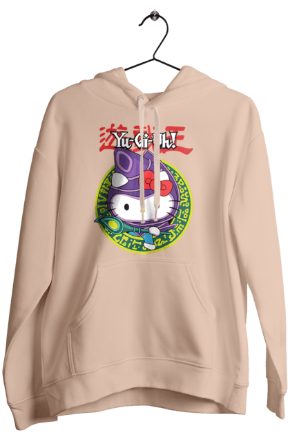 Women's hoodie with prints Yu Gi Oh! Hello Kitty. Brand, cat, character, hello kitty, kitten, yu gi oh, yugio. 2070702