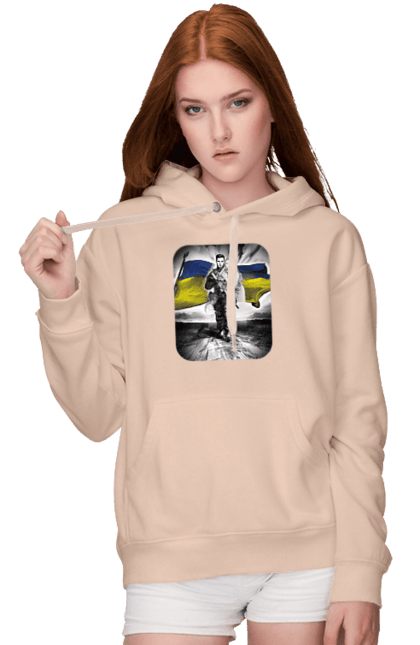 Жіноче худі з принтом "Захисник України". Дівчина, захисник, прапор, прапор україни, символіка, сиьволіка, україна. 2070702