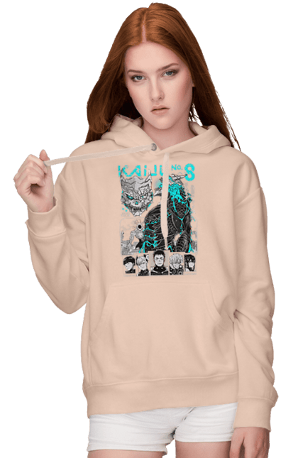 Women's hoodie with prints Kaiju № 8 Kafka Hibino. Anime, hibino kafka, kafka hibino, kaiju, kaiju 8, kaiju 8, kaiju № 8, manga. 2070702