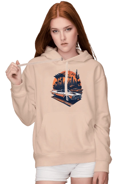 Beautiful car at sunset