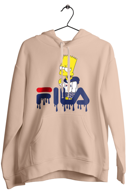 Women's hoodie with prints Bart FILA. Bart, cartoon, character, simpson, simpsons, sport, sportswear. 2070702