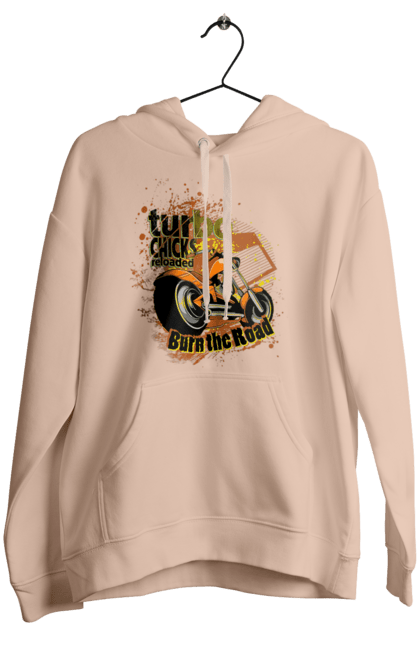 Women`s hoodie with prints Turbo Moped. Moped, riding, speed. 2070702